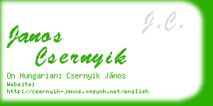 janos csernyik business card